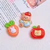 Oso Manzana Lindo Dibujo Animado Hecho a Mano DIY Accesorios para Joyería Hebilla de Zapato con Agujero Paquete de Materiales Pegamento Cremoso Resina Accesorios Pequeños