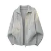 2026 Nuevo Cárdigan de Punto para Hombre Transfronterizo de Comercio Exterior con Cuello Solapa, Chaqueta Suéter Casual de Moda Holgada con Cremallera para Otoño e Invierno