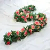 Decoración envolvente para conducto de aire acondicionado tipo enredadera de rosas en centro comercial, flores de simulación de cascada, flores de seda, flores artificiales, decoración de flores artificiales