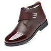 Sapatos masculinos de algodão para o inverno, felpudos e espessados, quentes, casuais para atividades ao ar livre, versáteis para pais, sapatos de couro de algodão, atacado e dropshipping