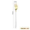 Tenedor de acero inoxidable estilo coreano para el hogar con mango largo tenedor para ensalada tenedor para bistec tenedor para frutas tenedor occidental creativo vajilla