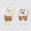 Traje de Gasa de Algodón de Dibujos Animados para Niños Bebé Primavera y Verano Conjunto de Dos Piezas Clase A Bebé Lindo Divertido Niños y Niñas Salir