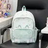 Mochila Nova de Gato de Desenho Animado com Bolinhas 2026, Estilo Menina, Leve, Mochila Escolar para Estudantes, Mochila de Estudo para Crianças do Campus
