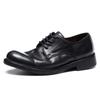 Zapatos de Cuero Lavables Goodyear para Hombre, Retro Británico Casual de Negocios, Suela de Cuero Genuino, Punta Amplia, que Aumentan la Altura, Zapatos Formales Hechos a Mano para Hombre