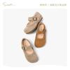 [Oferta Especial] Sapatos de Couro Snuffy para Meninas, Estilo Birkenstock, Novos Mocassins de Couro Genuíno Primavera e Outono 2026
