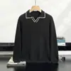 26 nuevo modelo suéter de cachemira con cuello de gaviota para hombre, tejido de punto estilo old money plano de 12 puntadas, suéter casual holgado con cuello de solapa, transfronterizo
