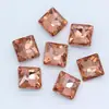 Rhinestone de Forma Especial con Punta Inferior Recta de Ángulo Recto Cuadrado de 8x8 mm Cristal de Cristal Piedra Grande para Joyería DIY Decoración de Zapatos 20 Piezas