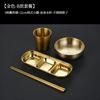 Juego de Vajilla para Barbacoa de Acero Inoxidable 304 estilo Coreano Palillos Dorados Cuchara Vaso para Agua Plato para Sabor Tazón para Arroz Plato para Huesos Plato para Salsas