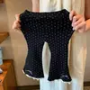Novo Conjunto Elegante de Duas Peças para Meninas 2025 Primavera e Outono - Blusa de Manga Longa com Laço e Calça Flare