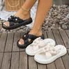 Zapatos de moda y populares famosos en internet, sandalias de mujer estilo Chanel, pantuflas planas para mujer, adecuadas para usar al aire libre, con suela blanda y ultra cómodas para el verano.