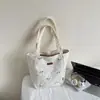 Bolsa de Lona Grande Capacidade Estilo Coreano para Mulheres 2026 Nova Bolsa de Mão Tendência Simples Casual Bolsa de Ombro para Estudante Bolsa Tote