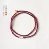 Granada Cor de Vinho 2026 Item Quente de Ano Novo Contas de Oração Pêssego Pequeno Pulseira de Contas de Jade Hetian Estilo Feminino Trazedora de Sorte
