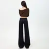 Pantalones de Mezclilla Versátiles de Pierna Recta, Ajustados, Adelgazantes, Doble Botón, Estilo Retro Americano Elástico Acampanado, Color Original, Transfronterizos 2026