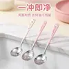 Cuchara redonda de acero inoxidable con estampado de dibujos animados auténticos de Hello Kitty, linda y portátil para uso doméstico y estudiantes