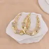 Moda Retro Europea y Americana Exagerados Dorados de Bambú Personalizados de Mariposa con Diamantes Pendientes Elegantes de Gama Alta para Mujer Venta al por Mayor