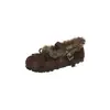 Zapatos Mary Jane de Borrego Estilo Coreano para Mujer Colección Otoño/Invierno 2026 Zapatos Planos de Ballet con Moño Zapatos Peludos Zapatos de Una Sola Capa con Felpa