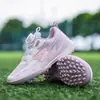Nuevos zapatos de fútbol para niños con velcro y tacos, adecuados para la competición y el entrenamiento de estudiantes de primaria, zapatos de malla antideslizantes para niñas al por mayor