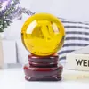 Venta al por mayor de fábrica Bola de Cristal Amarilla Adornos de Cristal para la Riqueza y la Buena Fortuna, Decoración de Entrada de Oficina Feng Shui, Bola de Cristal Amarilla Feng Shui Atrae-Riqueza