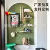 Prateleira de Parede com Painel Perfurado Prateleira de Exibição Decorativa de Parede de Madeira Maciça Divisória de Parede Prateleira de Armazenamento para Entrada