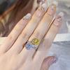 Anel de gema de diamante amarelo de alta qualidade série Caibao feminino luxo leve alta qualidade elegante anel de índice fornecimento tiktok
