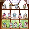 Plano 2D Set de 14 Piezas Campanas de Navidad Papá Noel Muñeco de Nieve Ángel Casa de Jengibre Ventana Árbol Decoración del Hogar Colgante