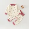 Conjunto Separado de Ropa de Otoño para Bebé Algodón Puro Ropa Interior Base para Bebés Otoño e Invierno Cintura Alta Protección de Barriga Pijamas Ropa Interior para Bebés y Niños Pequeños