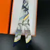 Bufanda de corbata estampada delgada de nuevo estilo para mujer, bufanda larga estrecha de seda estilo coreano para combinar con camisas, accesorio envolvente de moda