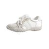 2026 Nudo de Perla Tacón Oculto Zapatos de Entrenamiento Alemanes Estilo Ballet Cuero Genuino Zapatos Casuales Versátiles que Aumentan la Altura 7cm Zapatos para Mujer