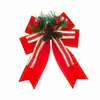 Em Estoque Atacado 6 Laços de Pinha de Natal Veludo Vermelho Xadrez Preto e Vermelho Decorações de Natal Transfronteiriço