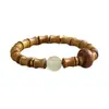 Pulsera Natural de Sándalo Verde Argentino 108 Cuentas de Círculo Único Cuentas Cuadradas Cuentas de Bambú Agujeros Pequeños de Precisión para Hombres y Mujeres