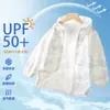 Ropa Nueva de Verano con Protección Solar para Niños Ligera Fresca UPF50 Anti-UV Seda de Hielo Delgada Ropa para la Piel para Niños Grandes