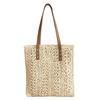 2023 Bolsa de Palha Vazada Moda Simples Bolsa Feminina Ombro Bolsa de Férias mesmo Estilo Ins Bolsa Tote Tecida