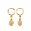 Brincos Redondos de Luxo Retro Criativos Moda Brincos Redondos Banhados a Cobre Ouro 18K Real Brincos de Alta Qualidade