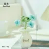 Flor de Crochê Feita à Mão, Planta em Vaso de Lã, Ornamento de Vaso de Tecido Tricotado, Decoração Terapêutica para Mesa, Presente Feito à Mão