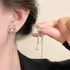 Pendientes Largos con Borla de Plata 925 para Mujer, Lujo Ligero, Pendientes de Perla Elegantes y de Gama Alta, Pendientes Populares de Otoño e Invierno al por Mayor
