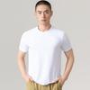 Camiseta Negra de Manga Corta para Hombre en Verano Protección Solar Casual Cuello Redondo Hombro Derecho Sin Costuras Media Manga Deportiva Secado Rápido Manga Larga Camiseta de Hombre