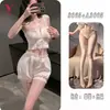 Yesiyeser lencería sexy conjunto de dos piezas de camisola de encaje dulce francés ropa de casa uniforme de chica linda 9865