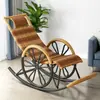 Mecedora, silla de ratán, sillón reclinable para siesta de adultos, silla perezosa para balcón de sala de estar, silla de ocio, mecedora de ocio para ancianos, mecedora de ratán
