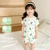 Pijama para Niños Niños Traje Delgado de Manga Corta Niñas Ropa de Casa para Aire Acondicionado Seda de Hielo Transpirable Clase A 0-10 Años Bebé