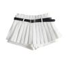 Pantalones Falda Plisada Mini de Cintura Baja Estilo Americano para Mujer Ajustados Verano 2023 Falda jk con Cinturón Falda Corta de Línea A