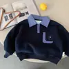 Sudadera Bangcheng para Niños con Cuello a Cuadros 2026 Invierno Nuevo Estilo Pulóver de Felpa Infantil Ropa de Invierno a la Moda Dropshipping
