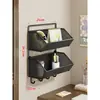 Estante de almacenamiento para pared de dormitorio, no requiere taladro, solución de almacenamiento para mesita de noche, estante de almacenamiento para pared