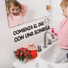Brup Pegatinas de Pared con Texto en Español Energía Positiva Buenos Días Frases Decoración para Puertas de Vidrio Espejo Pegatinas Br5322D