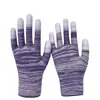 Guantes antiestáticos con recubrimiento de PU, guantes finos con recubrimiento de nylon, guantes de protección laboral, guantes de trabajo resistentes al desgaste con patrón de cebra