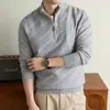 Suéter de Tricô Masculino 2026 Outono/Inverno Gola Alta Zíper Pulôver Suéter de Lã Estilo Old Money Cor Sólida Jacquard Suéter Grosso