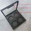 [en stock] toda la hebilla negra tonta caja redonda de colorete caja de sombras de ojos de 4 compartimentos tapa de tragaluz placa de sombras de ojos placa vacía de sombras de ojos