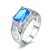 Anillo de Tesoro Australiano Geométrico Cuadrado de Circonita Estilo Simple Europeo y Americano Transfronterizo Anillo Exagerado Personalizado para Hombres