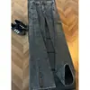 Jeans retro acampanados de corte slim en color azul para hombre, estilo grueso, otoño/invierno, pantalones de estilo American high-street, corte angulado, pantalones de trabajo curvos