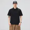 Ropa de Hombre Xintang Camisa Polo Simple de Manga Corta para Hombre de Estilo Americano con Cuello de Cremallera y Artesanía de Silicona 3D
