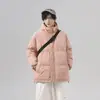 Jaqueta acolchoada de algodão Inverno Novo Engrossada Tendência Casal Versátil Cor Sólida Jaqueta acolchoada de algodão Solta com Capuz Roupa de Pão Casaco acolchoado de algodão Quente